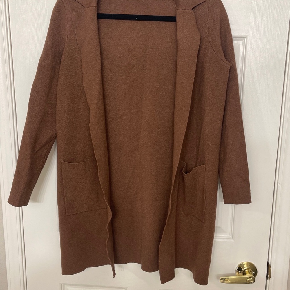 Cloth By Design Oversized Long Sleeve Brown Open Cardigan Size XS